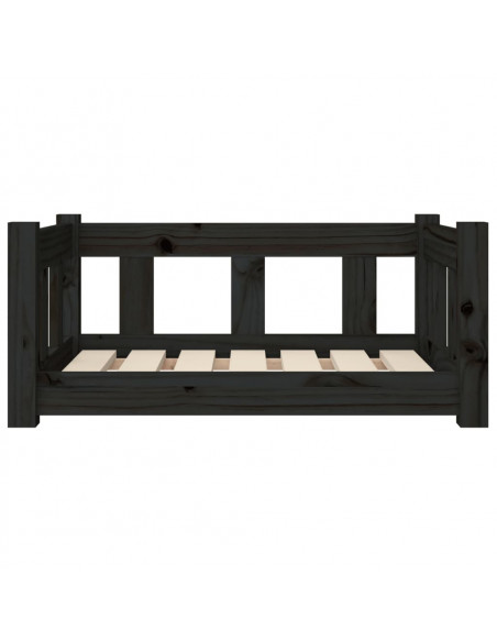 Cuccia per Cani Nera 65,5x50,5x28 cm in Legno Massello di Pino