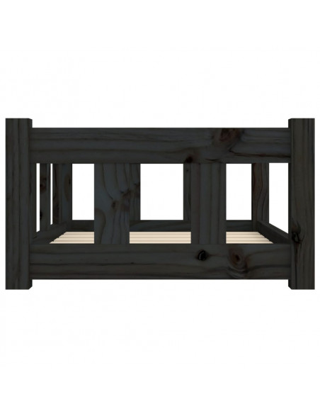 Cuccia per Cani Nera 65,5x50,5x28 cm in Legno Massello di Pino