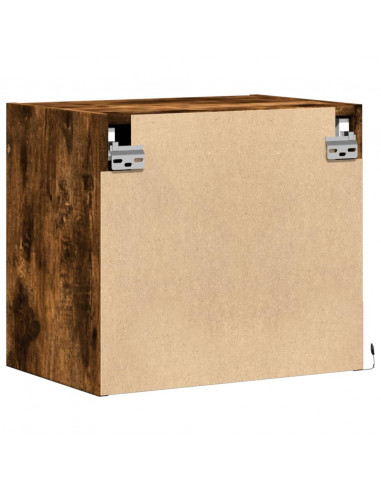 Comodino a Parete con luci LED Rovere Fumo