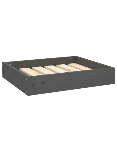 Cuccia per Cani Grigia 51,5x44x9 cm in Legno Massello di Pino