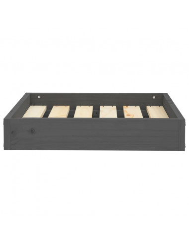 Cuccia per Cani Grigia 51,5x44x9 cm in Legno Massello di Pino
