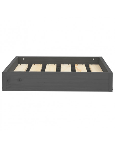 Cuccia per Cani Grigia 51,5x44x9 cm in Legno Massello di Pino