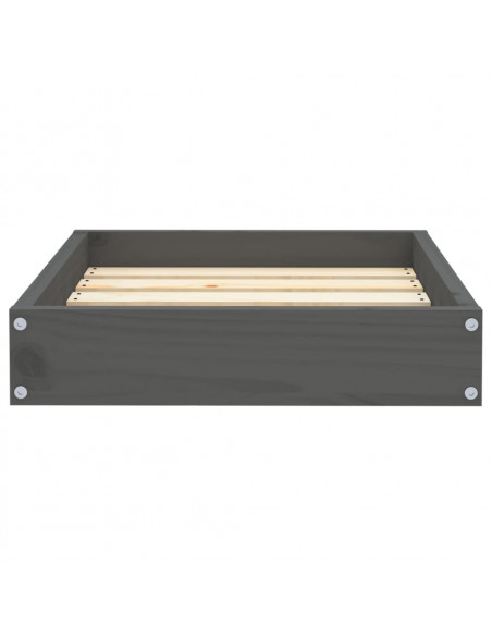 Cuccia per Cani Grigia 51,5x44x9 cm in Legno Massello di Pino