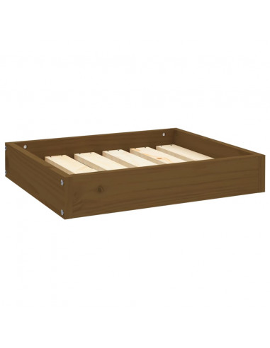 Cuccia per Cani Ambrata 51,5x44x9 cm in Legno Massello di Pino