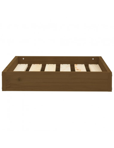 Cuccia per Cani Ambrata 51,5x44x9 cm in Legno Massello di Pino