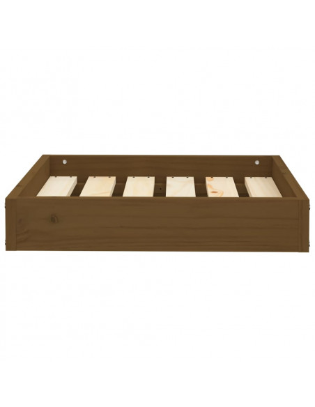 Cuccia per Cani Ambrata 51,5x44x9 cm in Legno Massello di Pino