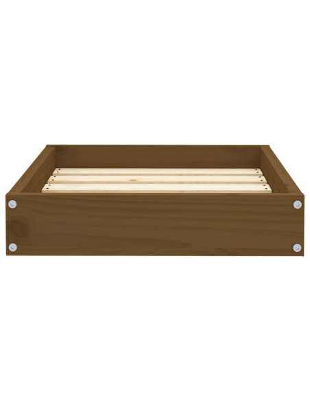Cuccia per Cani Ambrata 51,5x44x9 cm in Legno Massello di Pino