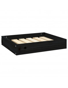 Cuccia per Cani Nera 51,5x44x9 cm in Legno Massello di Pino 2