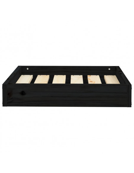 Cuccia per Cani Nera 51,5x44x9 cm in Legno Massello di Pino
