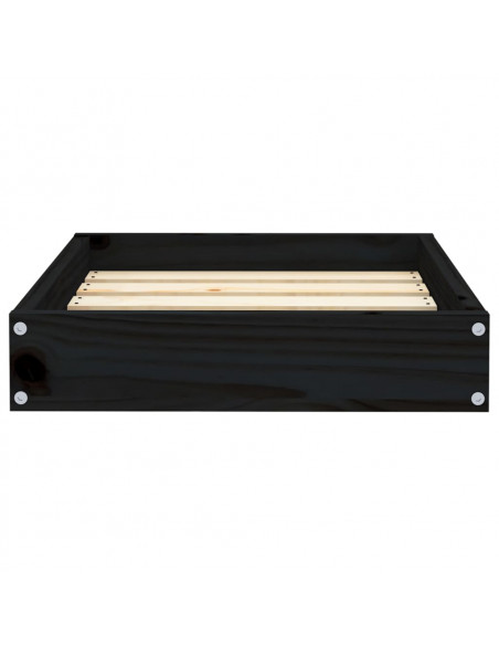 Cuccia per Cani Nera 51,5x44x9 cm in Legno Massello di Pino