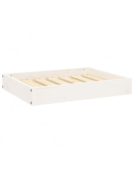 Cuccia per Cani Bianca 61,5x49x9 cm in Legno Massello di Pino