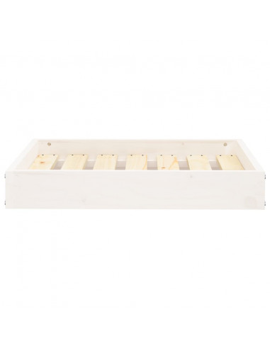 Cuccia per Cani Bianca 61,5x49x9 cm in Legno Massello di Pino