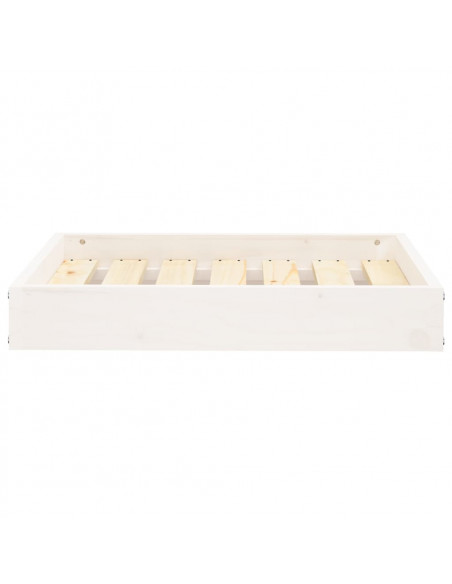 Cuccia per Cani Bianca 61,5x49x9 cm in Legno Massello di Pino