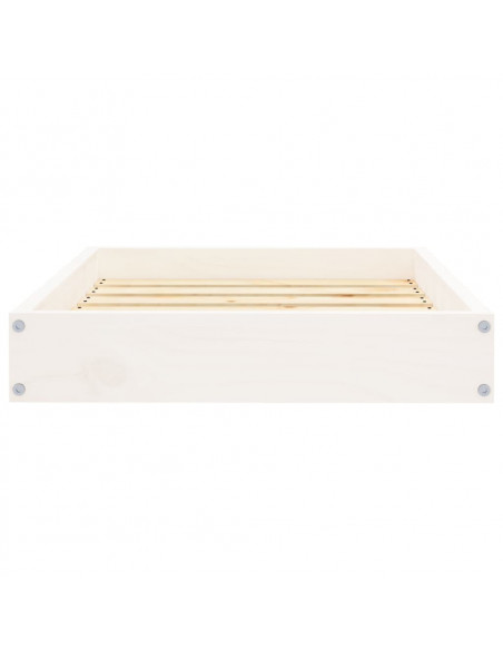Cuccia per Cani Bianca 61,5x49x9 cm in Legno Massello di Pino