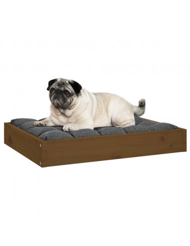 Cuccia per Cani Miele 61,5x49x9 cm in Legno Massello di Pino