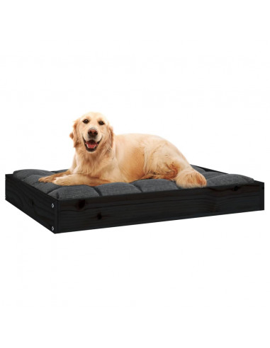 Cuccia per Cani Nera 71,5x54x9 cm in Legno Massello di Pino