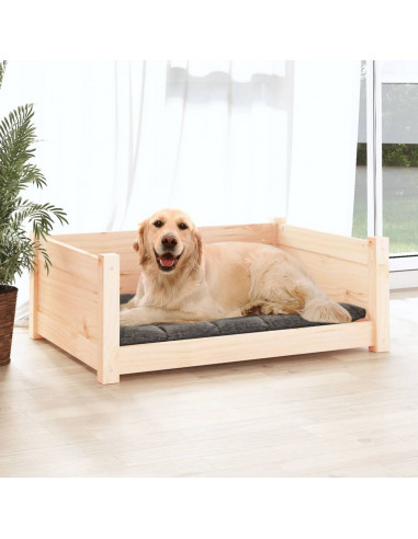 Cuccia per Cani 75,5x55,5x28 cm in Legno Massello di Pino