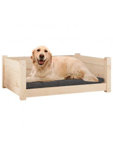 Cuccia per Cani 75,5x55,5x28 cm in Legno Massello di Pino