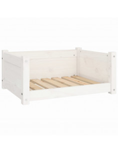 Cuccia per Cani Bianca 65,5x50,5x28cm in Legno Massello di Pino 2