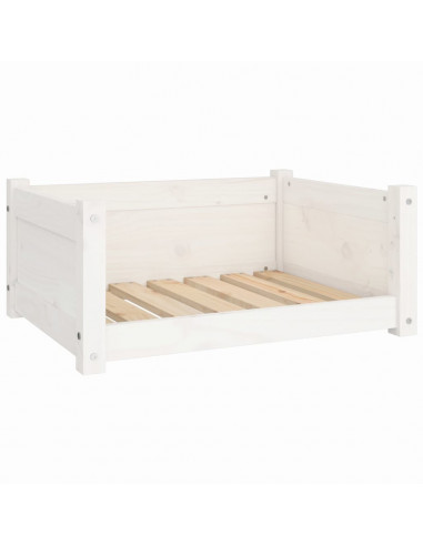 Cuccia per Cani Bianca 65,5x50,5x28cm in Legno Massello di Pino