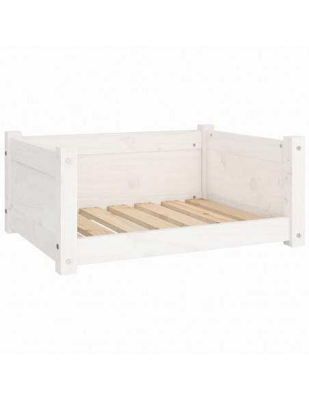 Cuccia per Cani Bianca 65,5x50,5x28cm in Legno Massello di Pino