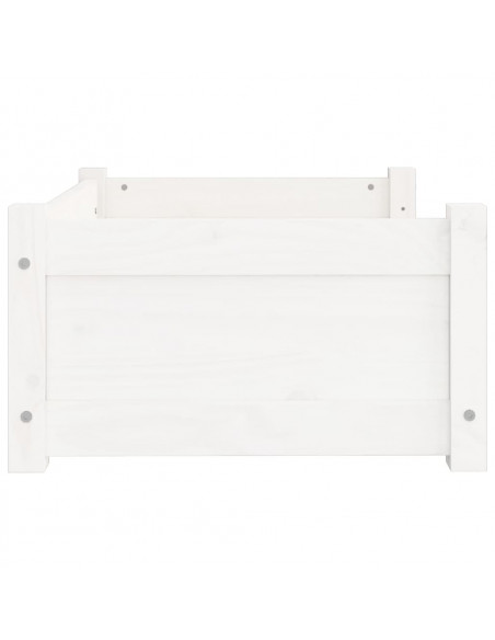 Cuccia per Cani Bianca 65,5x50,5x28cm in Legno Massello di Pino