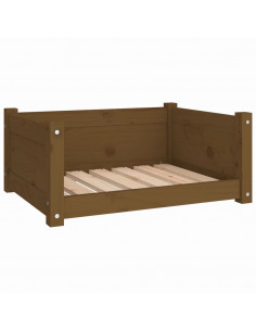 Cuccia per Cani Miele 65,5x50,5x28cm in Legno Massello di Pino 2