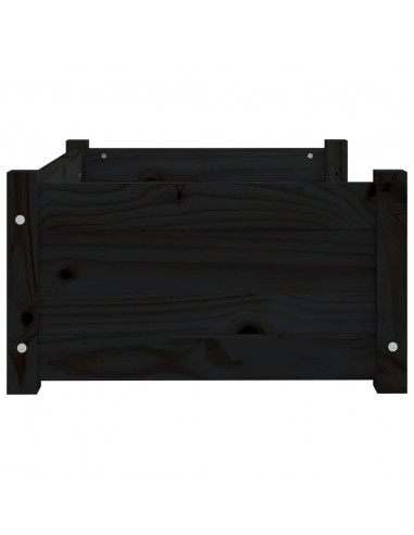 Cuccia per Cani Nera 65,5x50,5x28cm in Legno Massello di Pino