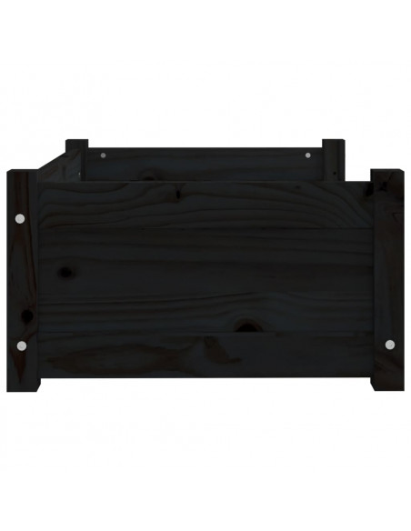 Cuccia per Cani Nera 65,5x50,5x28cm in Legno Massello di Pino