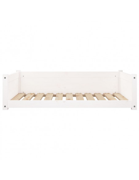 Cuccia per Cani Bianca 95,5x65,5x28cm in Legno Massello di Pino