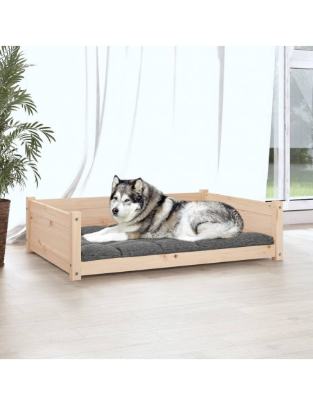 Cuccia per Cani 105,5x75,5x28 cm in Legno Massello di Pino
