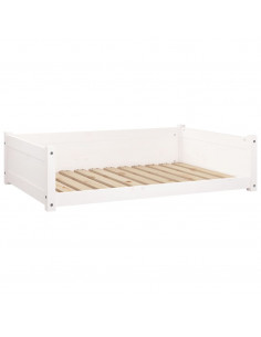 Cuccia per Cani Bianca 105,5x75,5x28 cm Legno Massello di Pino 2