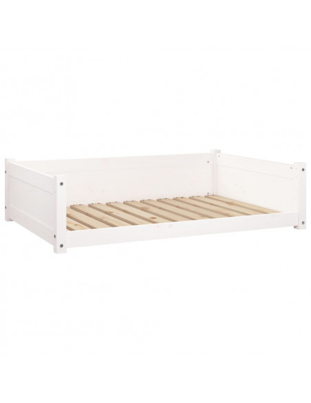 Cuccia per Cani Bianca 105,5x75,5x28 cm Legno Massello di Pino