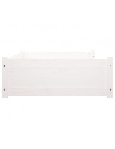 Cuccia per Cani Bianca 105,5x75,5x28 cm Legno Massello di Pino