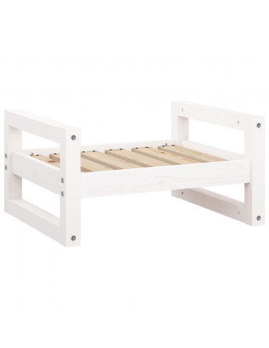 Cuccia per Cani Bianca 55,5x45,5x28cm in Legno Massello di Pino