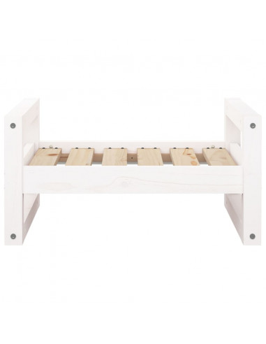 Cuccia per Cani Bianca 55,5x45,5x28cm in Legno Massello di Pino