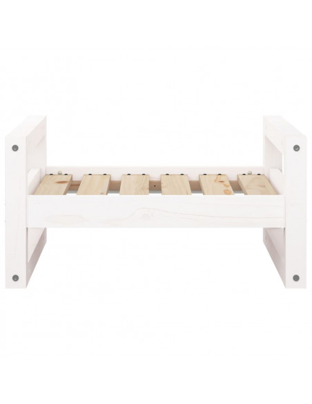 Cuccia per Cani Bianca 55,5x45,5x28cm in Legno Massello di Pino