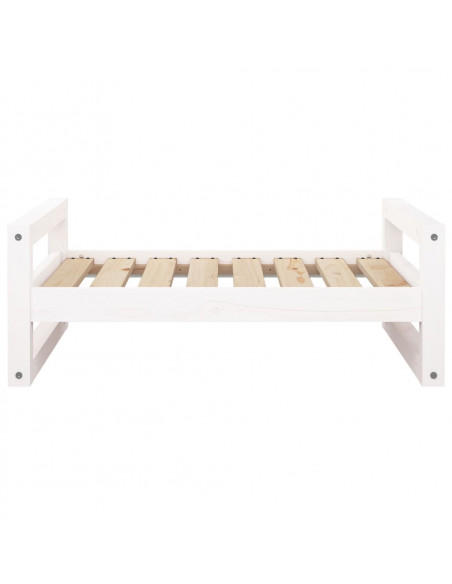 Cuccia per Cani Bianca 75,5x55,5x28cm in Legno Massello di Pino
