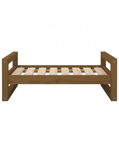 Cuccia per Cani Miele 75,5x55,5x28cm in Legno Massello di Pino