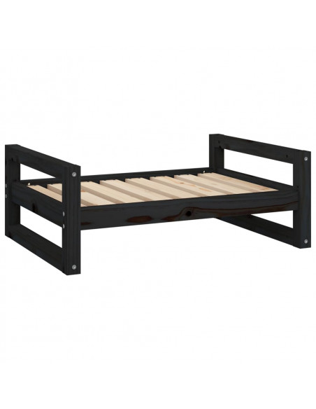 Cuccia per Cani Nera 75,5x55,5x28cm in Legno Massello di Pino