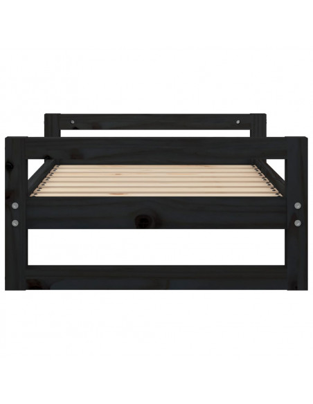 Cuccia per Cani Nera 75,5x55,5x28cm in Legno Massello di Pino
