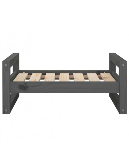 Cuccia per Cani Grigia 65,5x50,5x28cm in Legno Massello di Pino