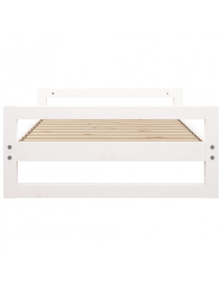 Cuccia per Cani Bianca 95,5x65,5x28cm in Legno Massello di Pino