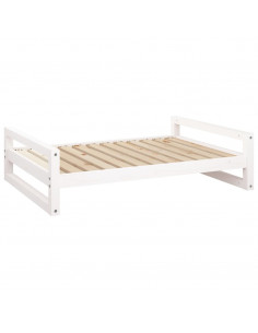 Cuccia per Cani Bianca 105,5x75,5x28 cm Legno Massello di Pino 2