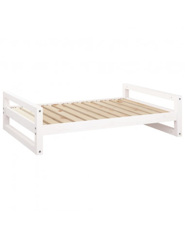 Cuccia per Cani Bianca 105,5x75,5x28 cm Legno Massello di Pino