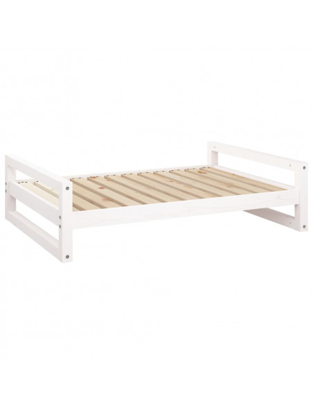 Cuccia per Cani Bianca 105,5x75,5x28 cm Legno Massello di Pino