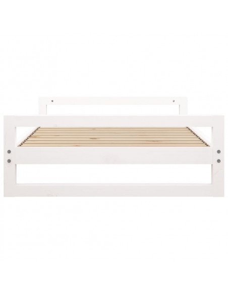 Cuccia per Cani Bianca 105,5x75,5x28 cm Legno Massello di Pino