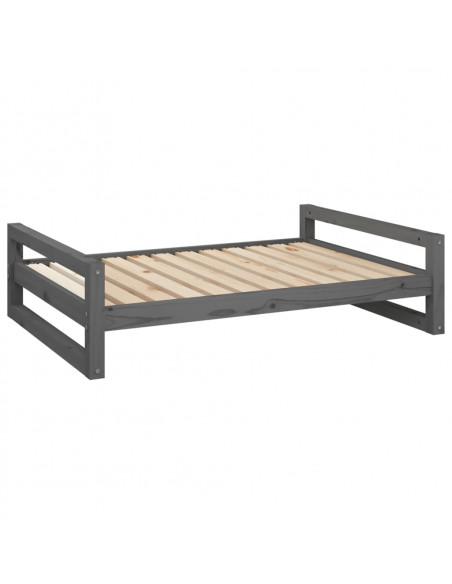 Cuccia per Cani Grigia 105,5x75,5x28 cm Legno Massello di Pino