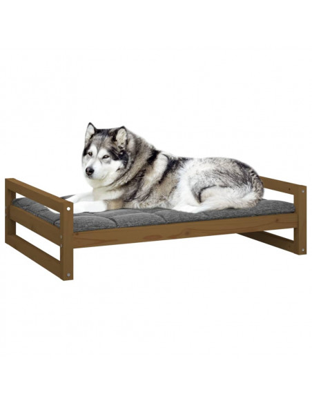 Cuccia per Cani Miele 105,5x75,5x28cm in Legno Massello di Pino