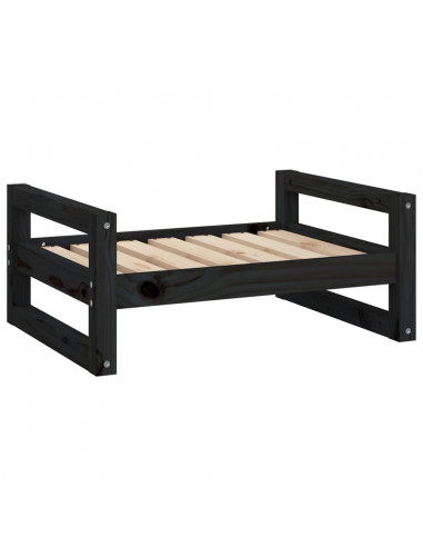 Cuccia per Cani Nera 65,5x50,5x28cm in Legno Massello di Pino